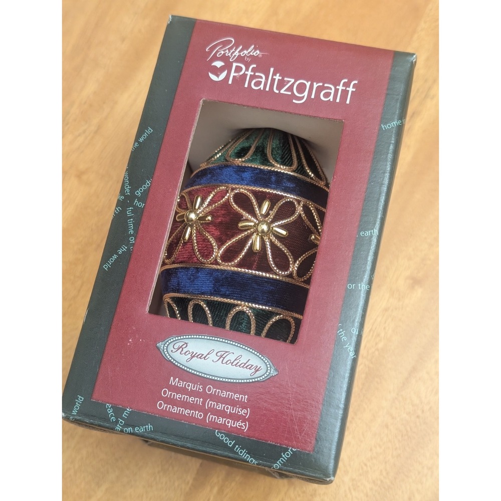 NOS Vintage PFALTZGRAFF Velvet Marquis ROYAL HOLIDAY ORNAMENT Ornate Christmas